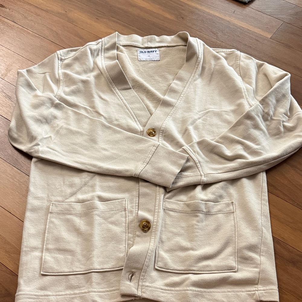 Old Navy Men's Cream Button-Front Cardigan Sweater - Size XS!